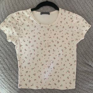 Brandy Melville red rose floral ashlyn top